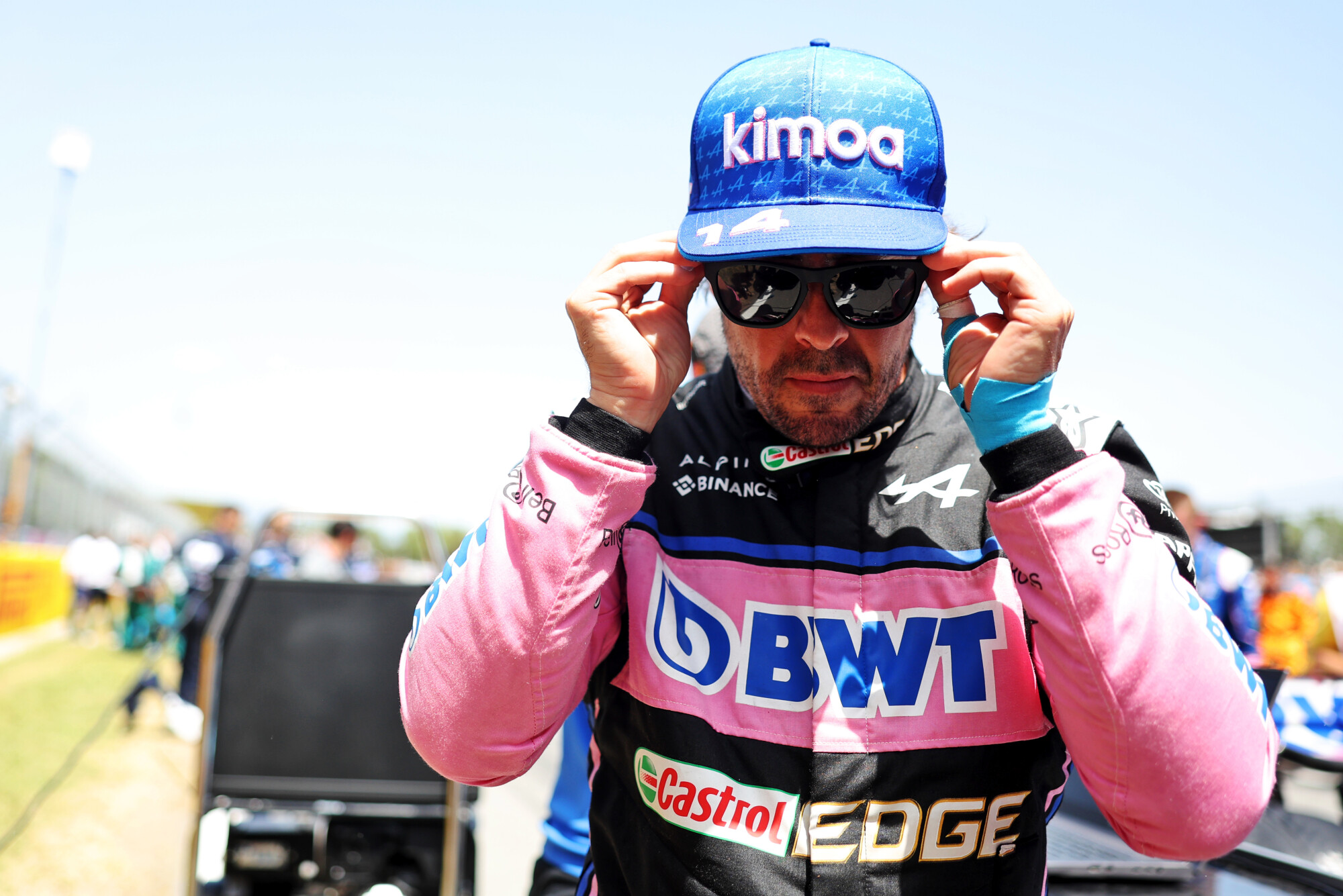 Fernando Alonso op de grid Spanje 2022